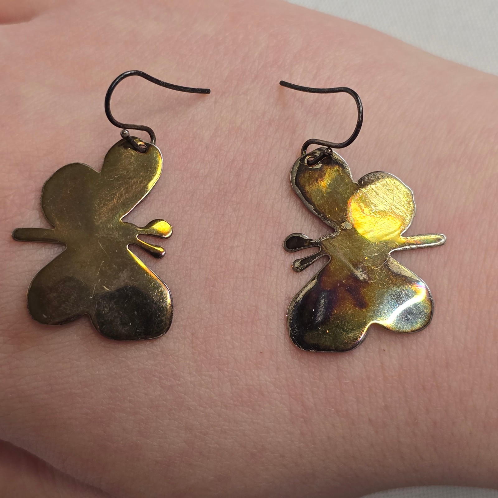 Sterling Silver Andy Warhol Foundation Earrings 5.67g Fine Jewelry Hook Backs