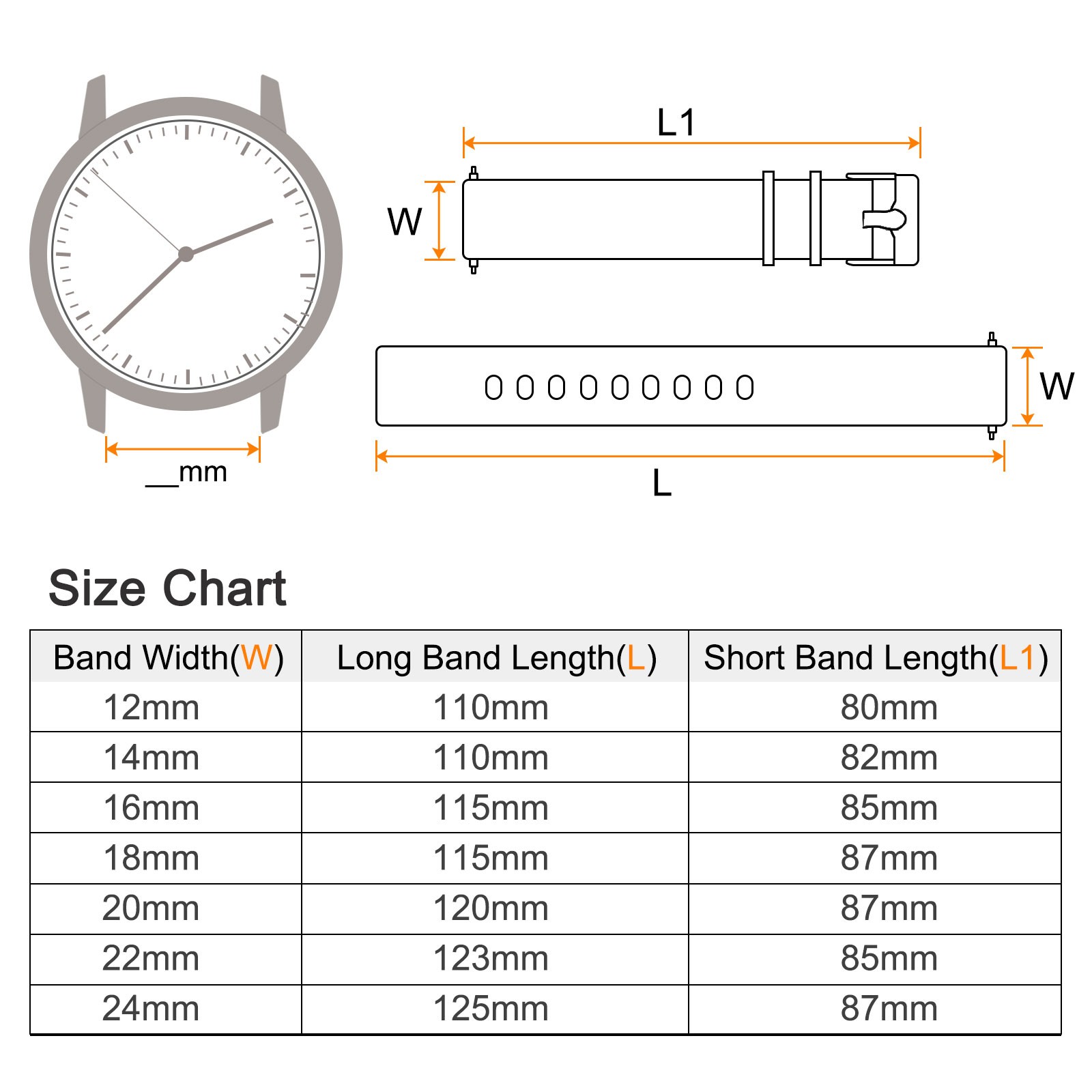 Silicone Watch Band 14mm Quick Release Soft Rubber Watch Strap Black