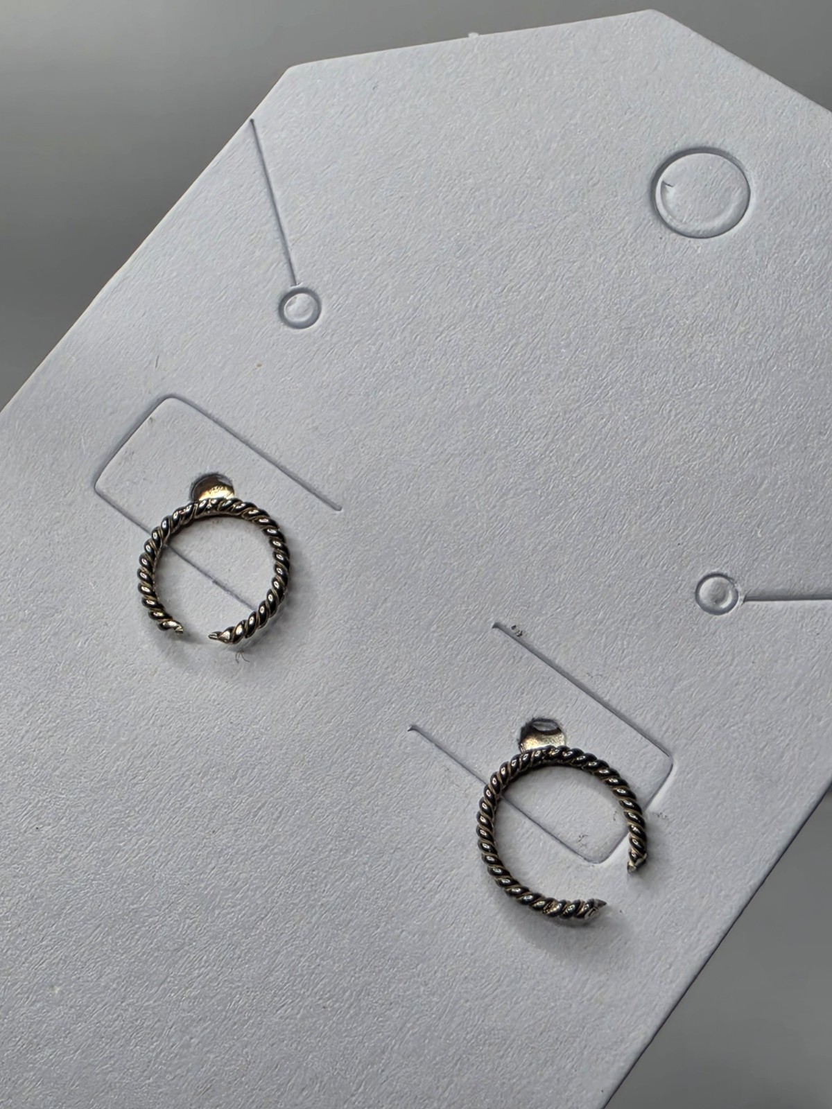925 Sterling Silver Twisted Rope Huggie Hoop Earrings C-Hoop Minimalist