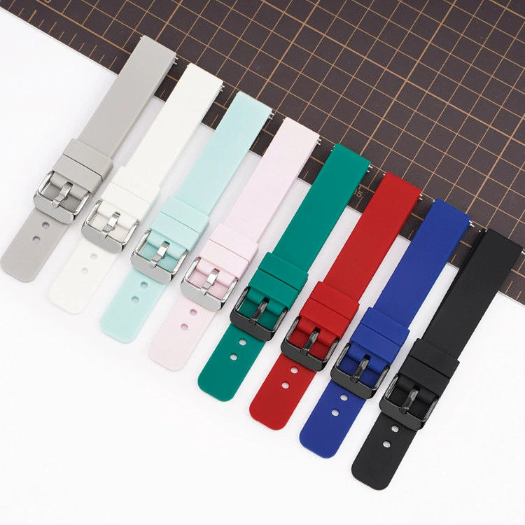 10 12 14 16 18 19 20 21 22 24mm Soft Silicone Watch Band Watch Strap Replacement