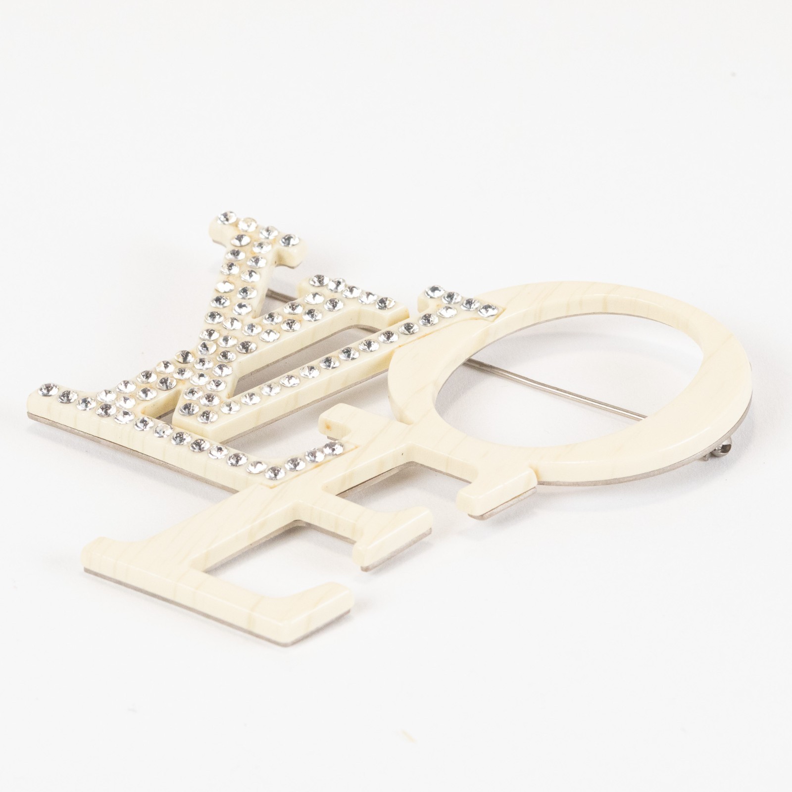 Louis Vuitton M65490 That’s Love Pin Brooch Resin Rhinestone Ivory Rare