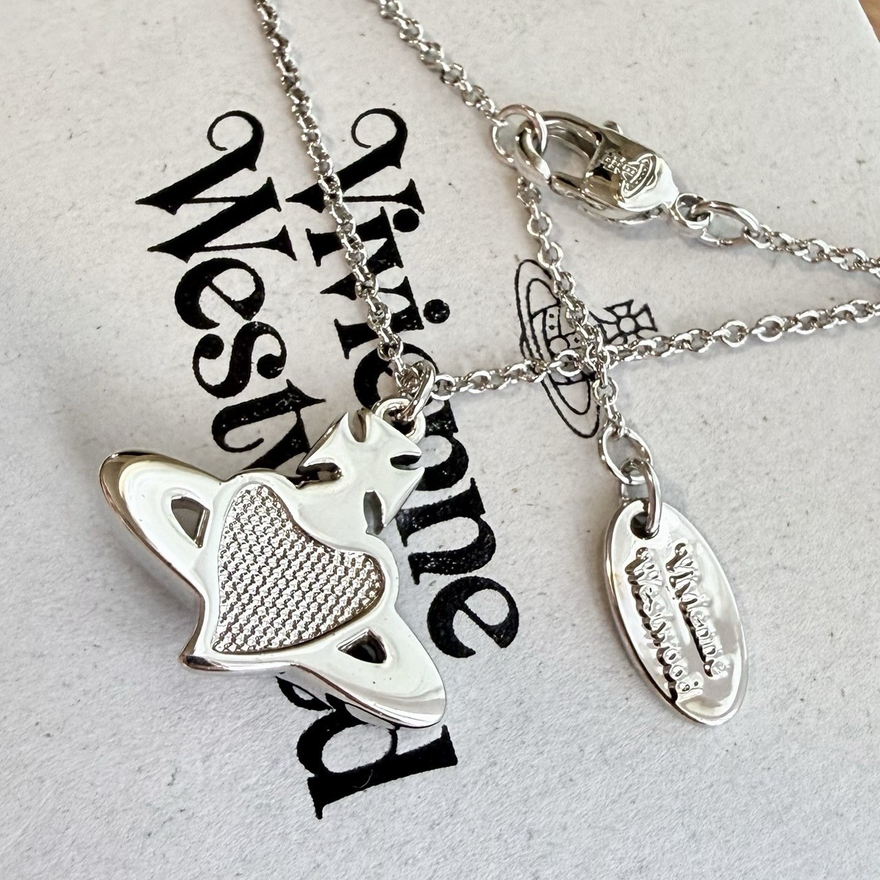 Vivienne Westwood Diamante Heart Necklace Excellent Condition Authentic