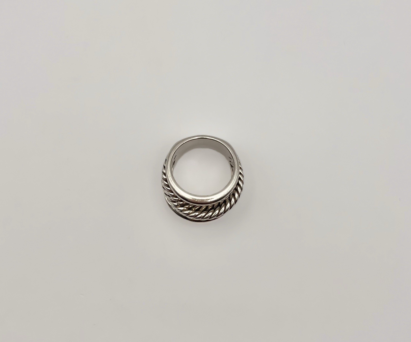 David Yurman Sterling Silver 14.7mm Crossover Ring- Size