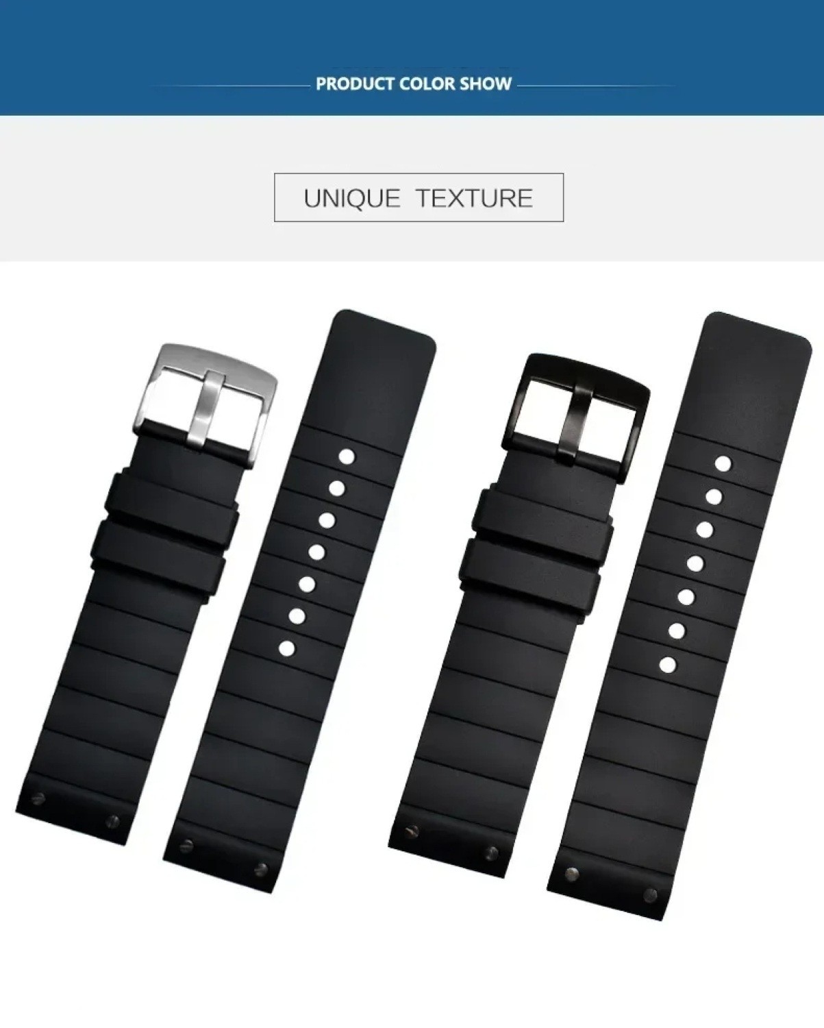 23mm Watchband For Cartier Santos 100 Rubber Band Black Rivet Silicone Strap