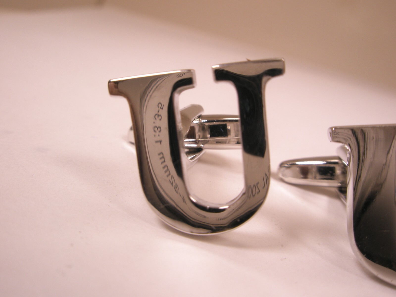 U Monogram Initial Letter Silver Tone Modern Cuff Links uriel ulises una uma umb