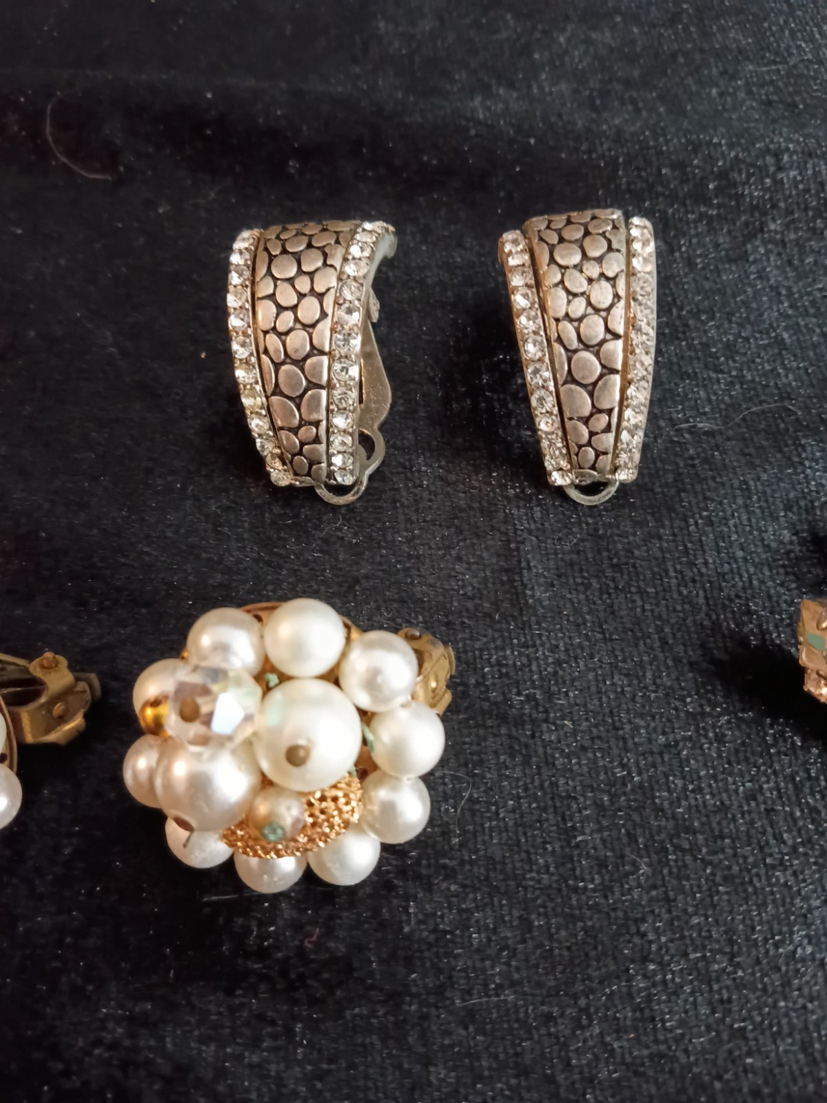 Lot of 3 Pairs of Clip On Earrings