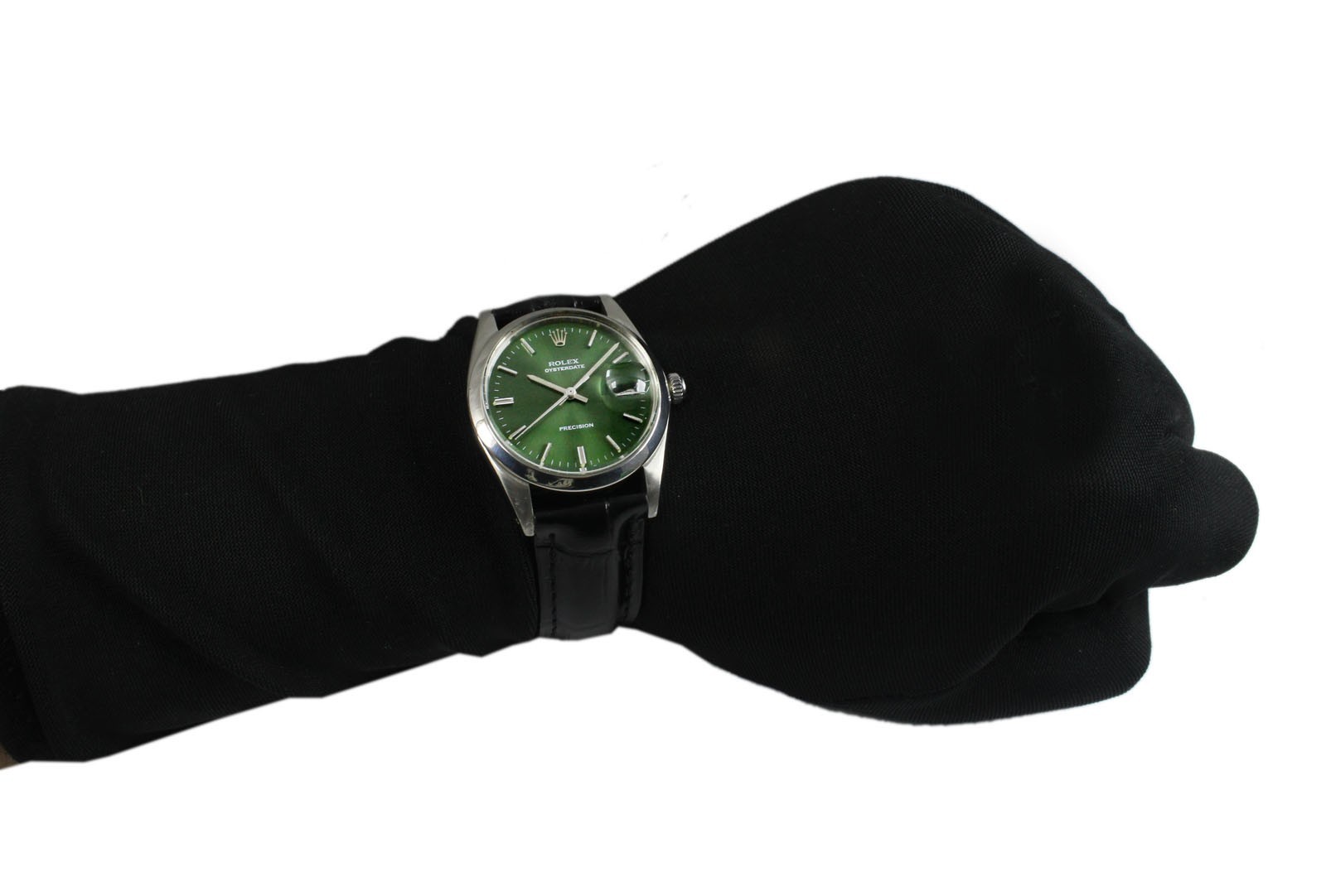 Vintage Rolex Oysterdate Precision Green Dial 34mm Men Steel Men Watch Ref 6694