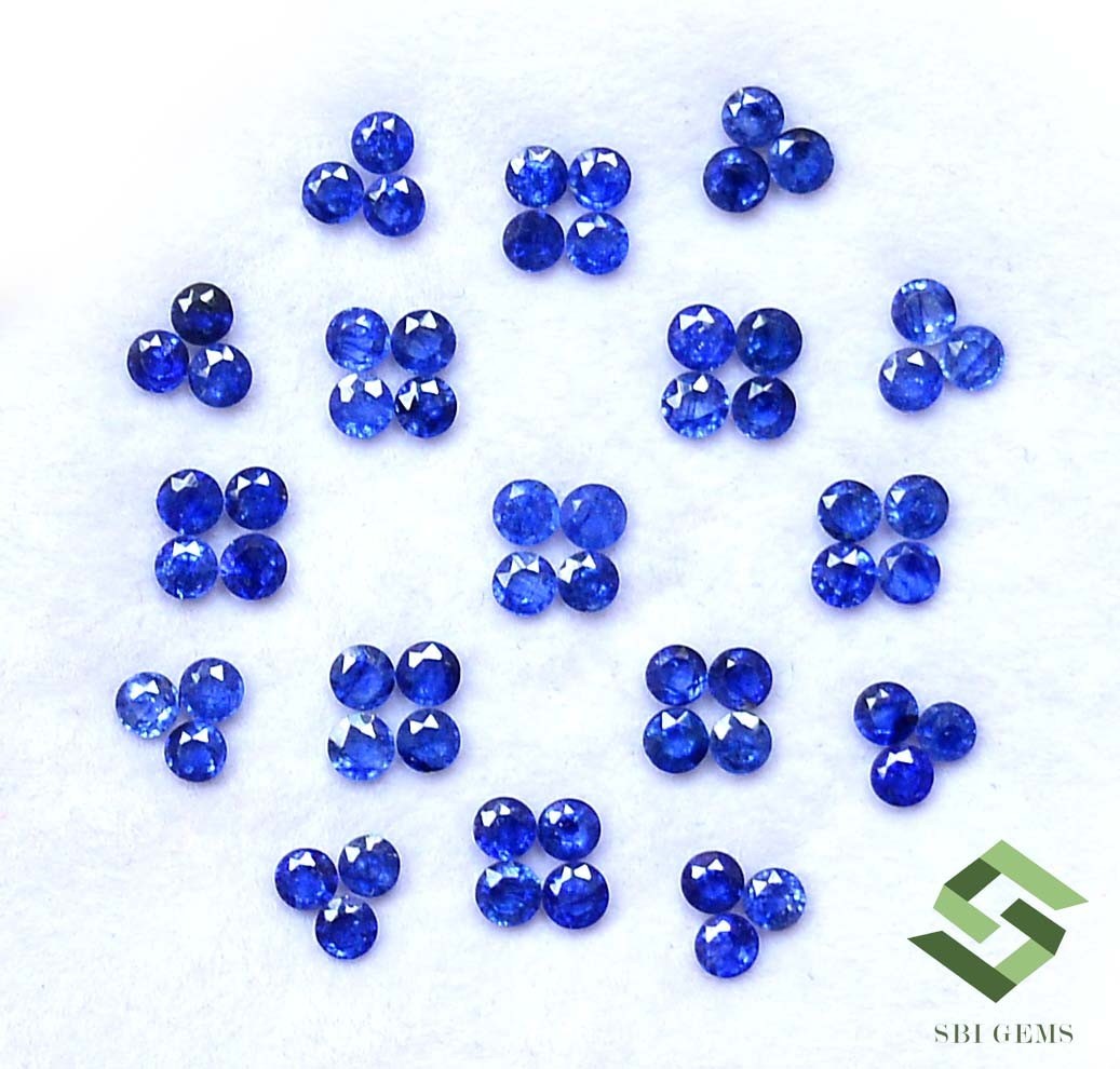 2-2.25 mm Natural Blue Sapphire Round Cut Lot 60 Pcs 4.20 CTS Loose Gemstones GF