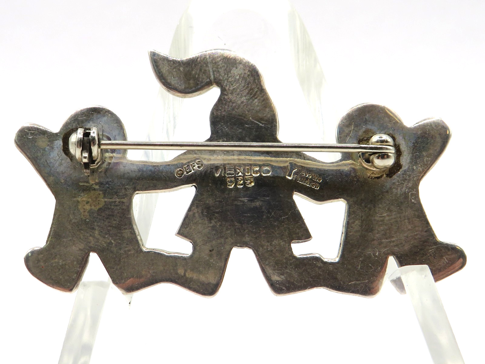 VINTAGE MEXICO 925 STERLING SILVER EFS “Save The Children” BROOCH – .26ozt**