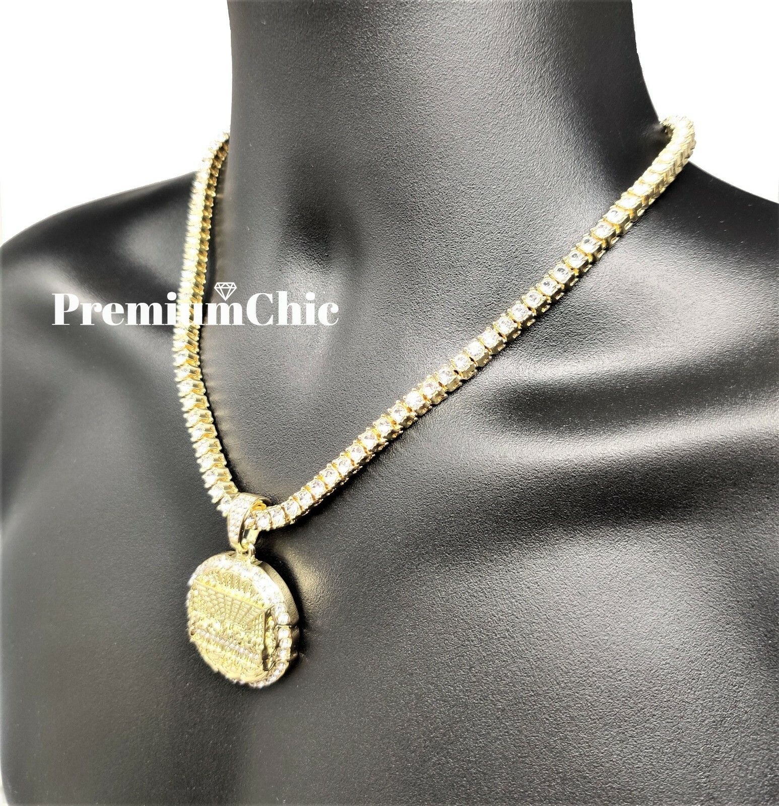 LAST SUPPER Pendant & ICED Tennis Chain Mens 14k Gold Plated Hip Hop CZ Jewelry