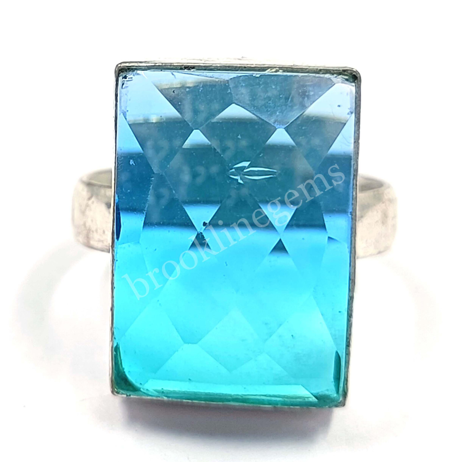 31.45 Ct 8 Size Emerald Cut Ametrine Ring 925 Sterling Silver EGL Gems 5FRU