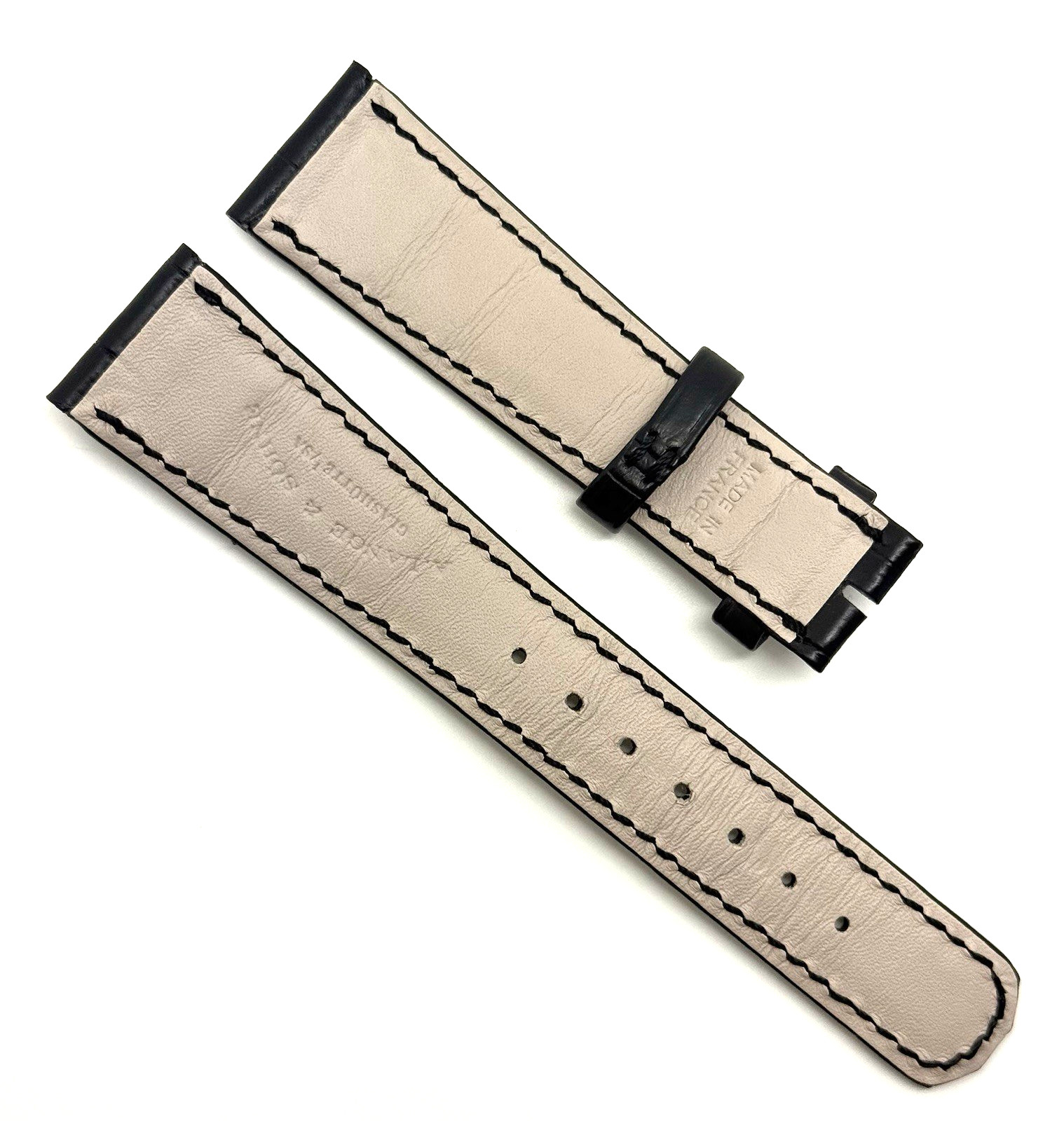 A. Lange Sohne 20mm x 16mm Black Alligator Watch Strap Band Authentic OEM
