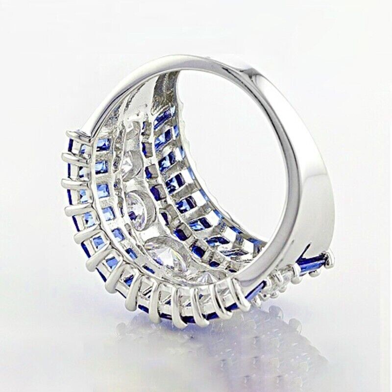 925 Silver Plated Beautiful Ring For Fiacee Gifts 2.8 CT CZ Anniversary Ring