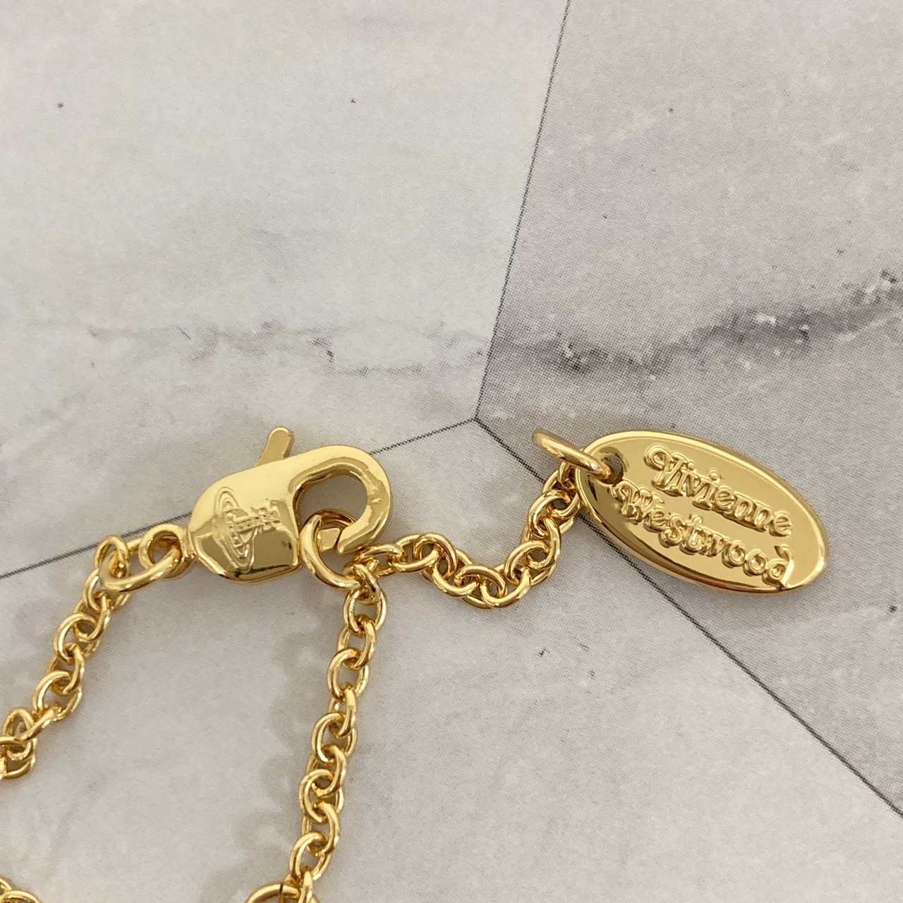 Vivienne Westwood Necklace Diamante Heart Gold Purple TOP 2.5cm NO BOX