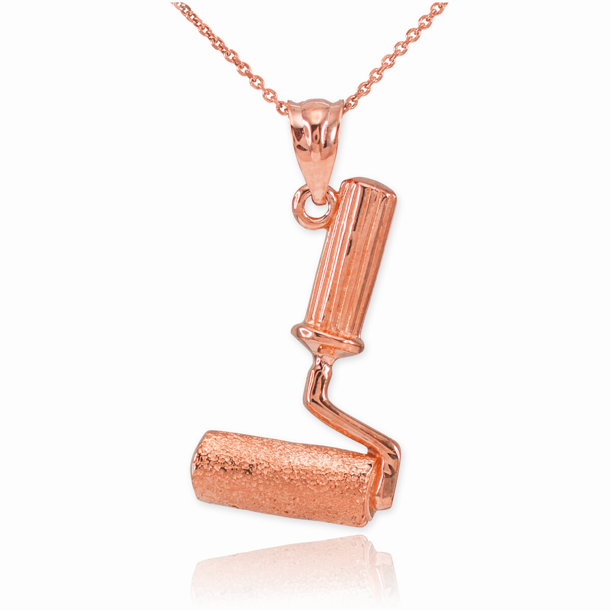 Gold Paint Roller Pendant Necklace(Available in Yellow/Rose/White Gold)
