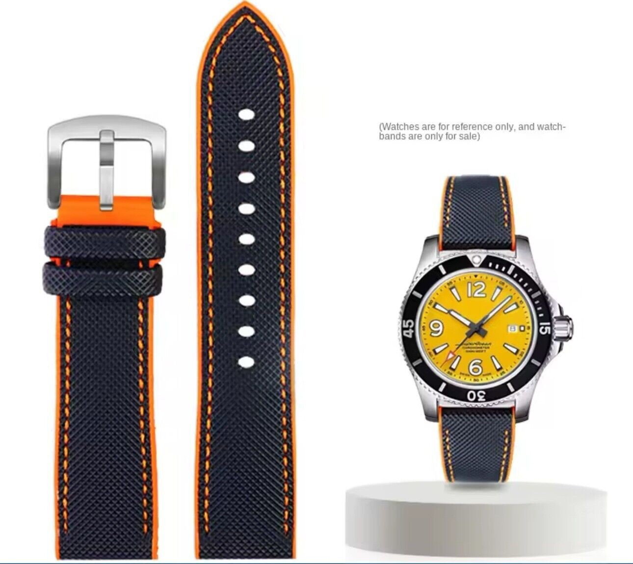 20/21/22/24mm Nylon Pattern Rubber Strap For TAG HEUER F1 Breitling Superocean