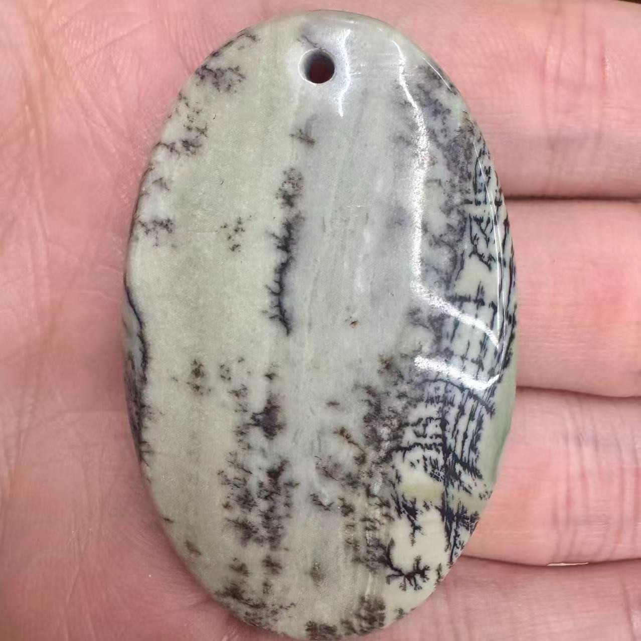 Chohua Oval Jasper Pendant Bead 52x34x3mm D090