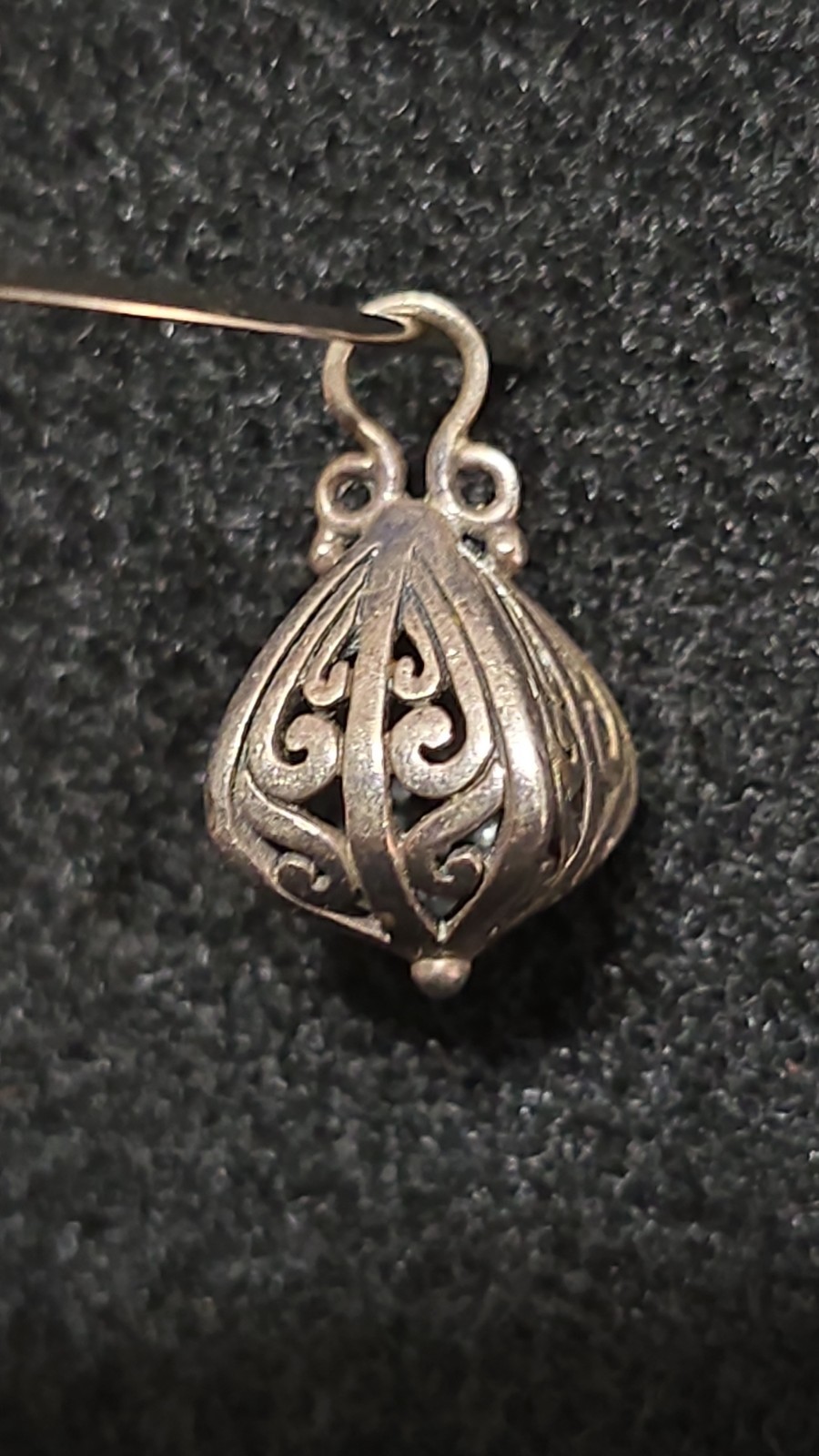 Vintage Sterling Silver Filigree Charm – Thai 925 Decorative BeadCharm