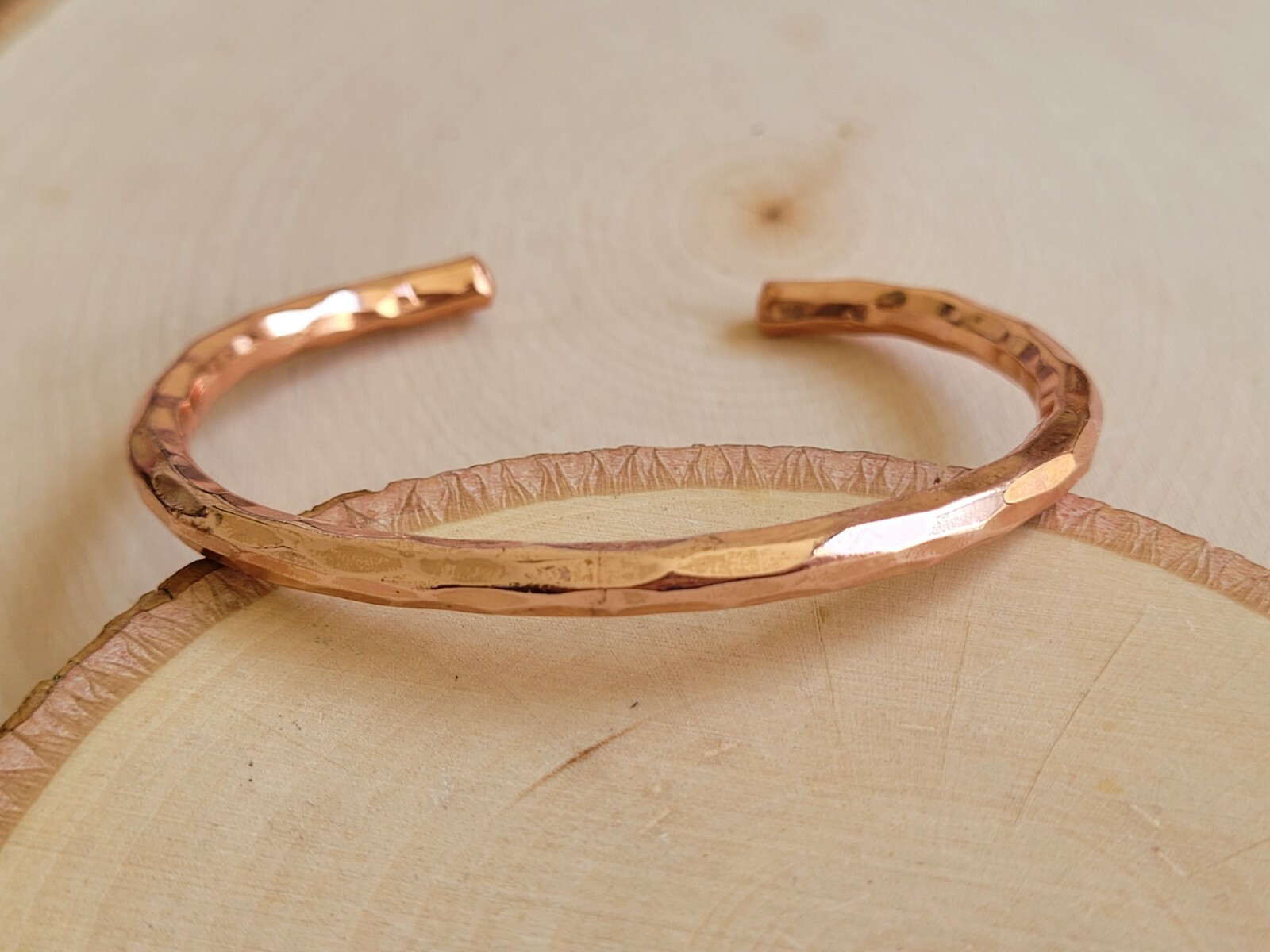 Hammered Solid Pure Copper Cuff – Copper Arthritis Therapy Adjustable Bracelet
