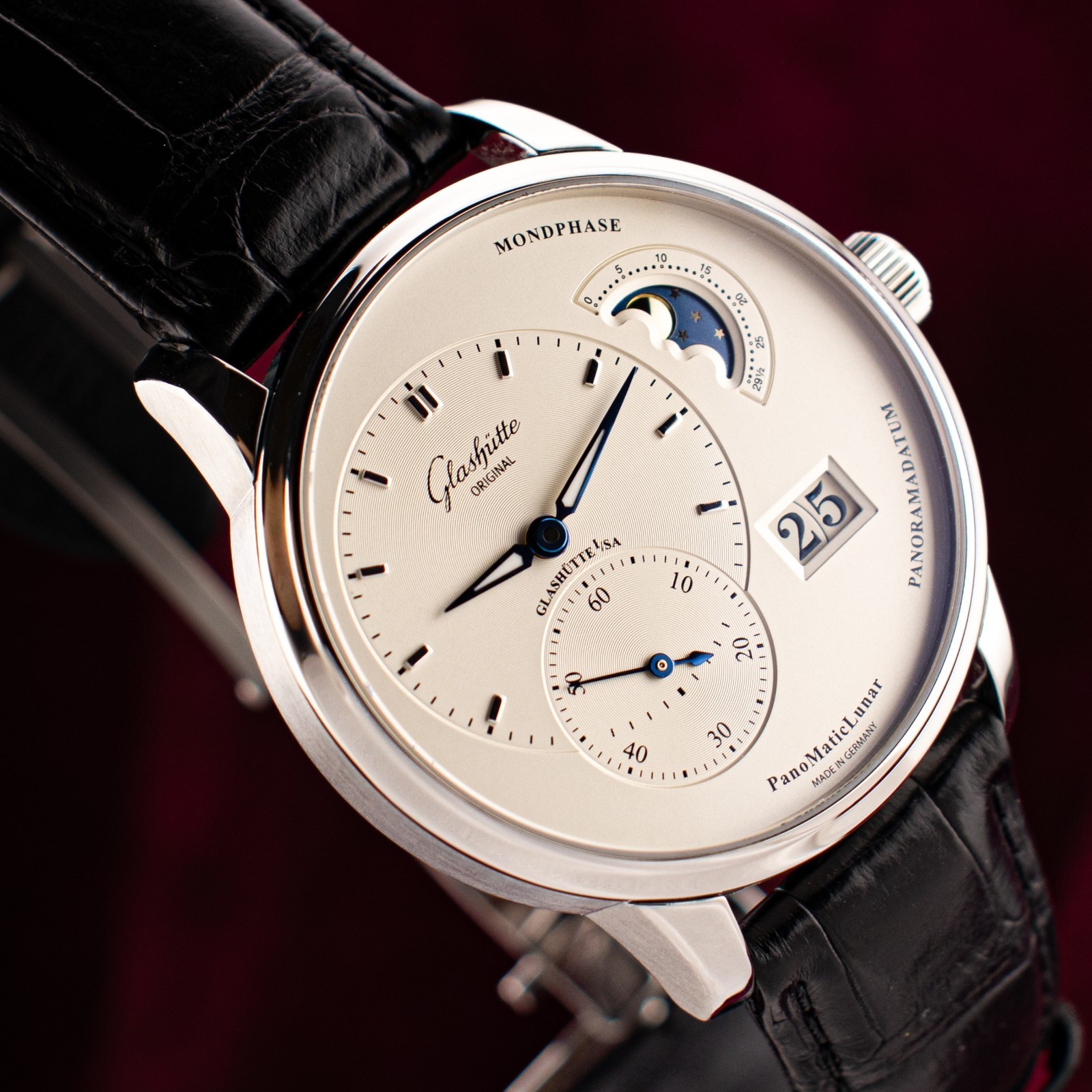 2022 Glashütte Original PanoMaticLunar 1-90-02-42-32-50 Full Set B&P Moonphase
