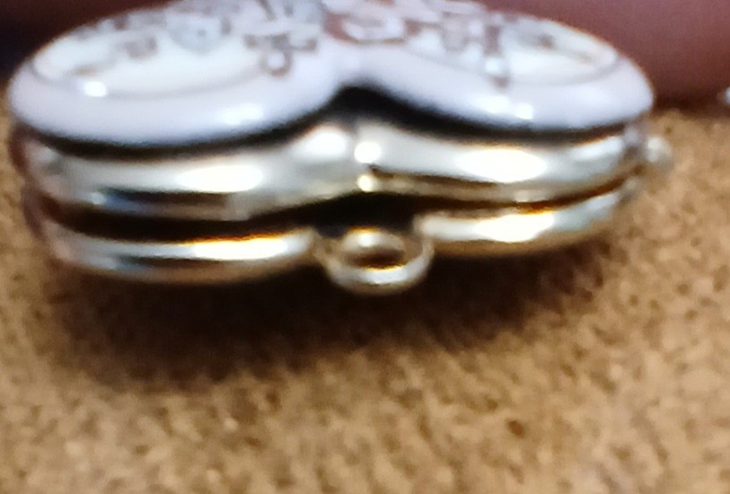 Michaela Frey Heart Locket Pendant Floral Enamel Gold Tone Signed