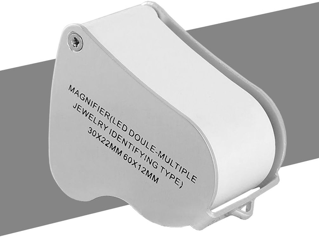 2 Lens Jewelry Loupe, 30X 60X Illuminated Jewelers Magnifier | Foldable Magnifyi