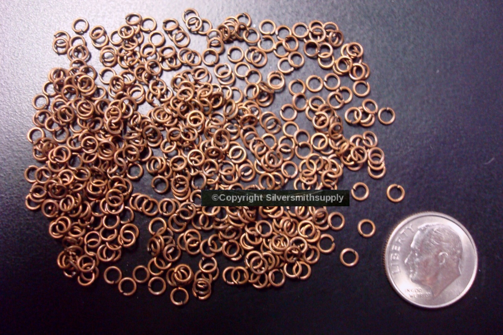 Antique copper plated metal open jump rings 3mm round wire 22ga 500pcs FPJ023B