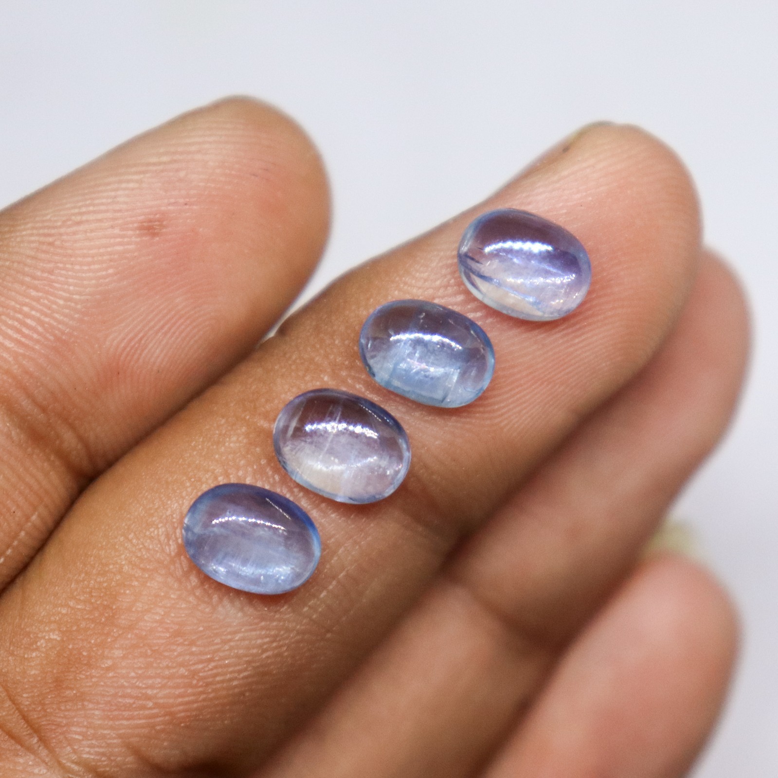 7.00 Ct Natural Blue Kyanite Oval Gemstone 4 Pcs Lot 8x6x4 MM