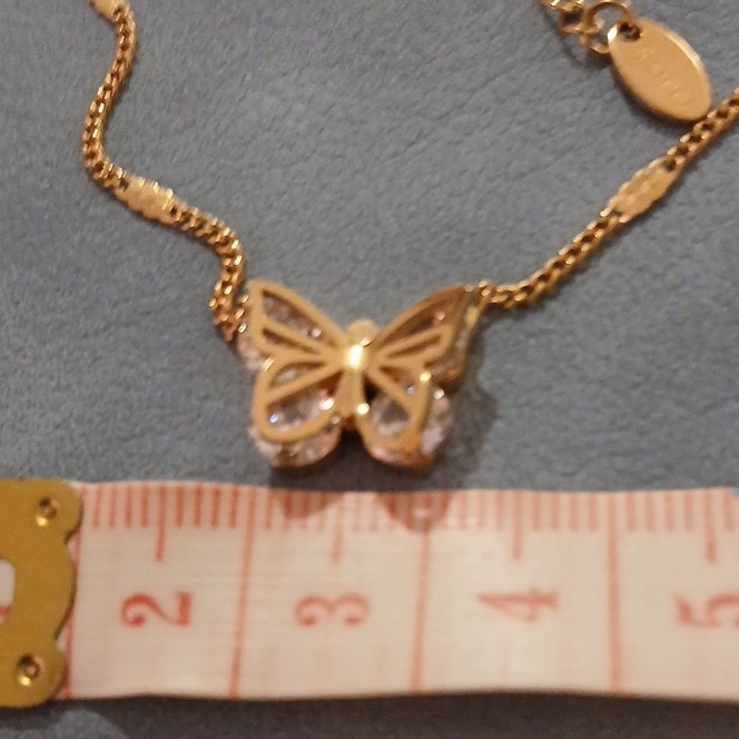 Gold Over Stainles Steel Butterfly Necklace Curb Link Chain Lobster Final Sale!