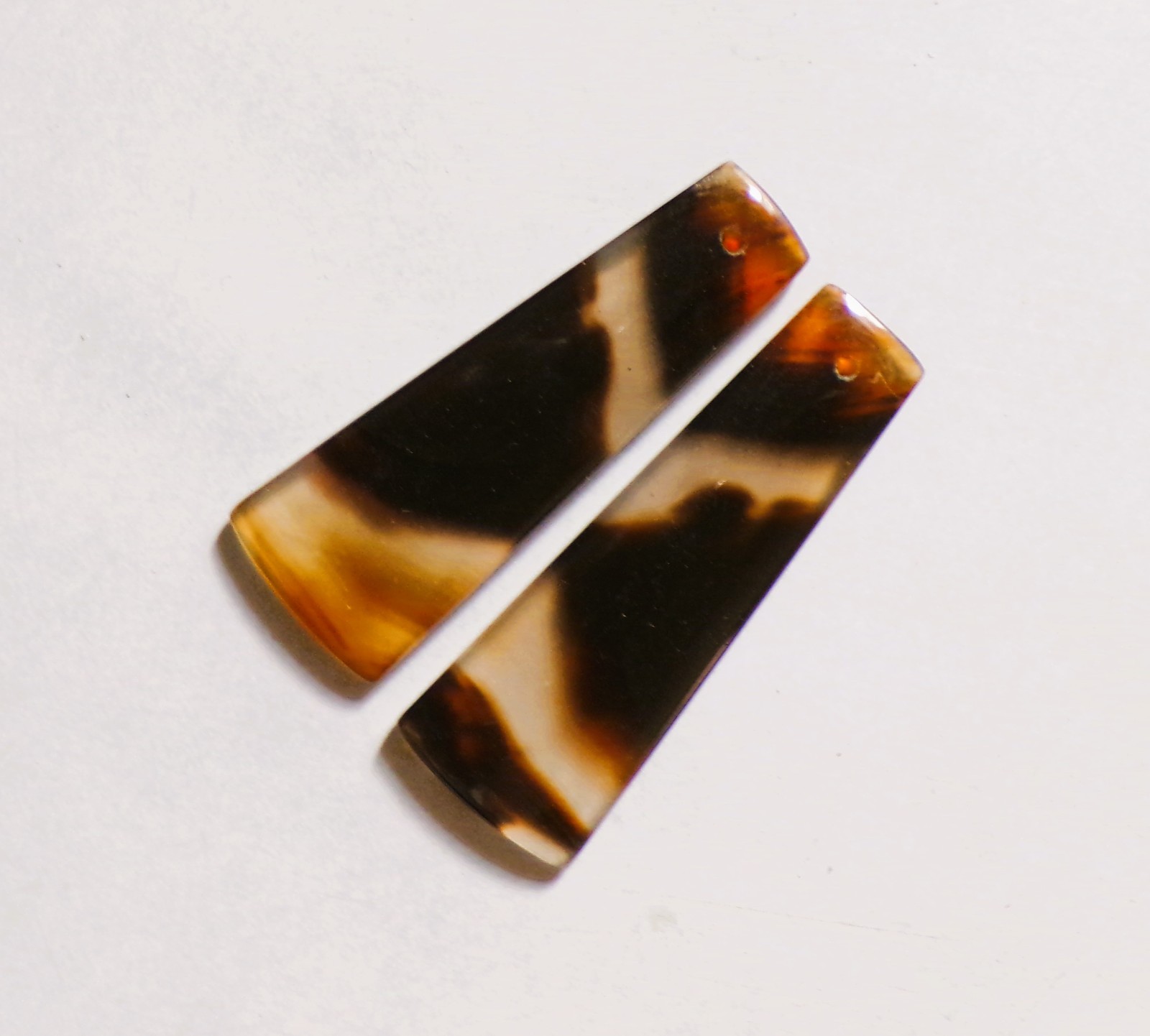 40.55 Cts Natural Montana Agate Drilled Cabochon Match Pair Gemstone 41X15MM 79