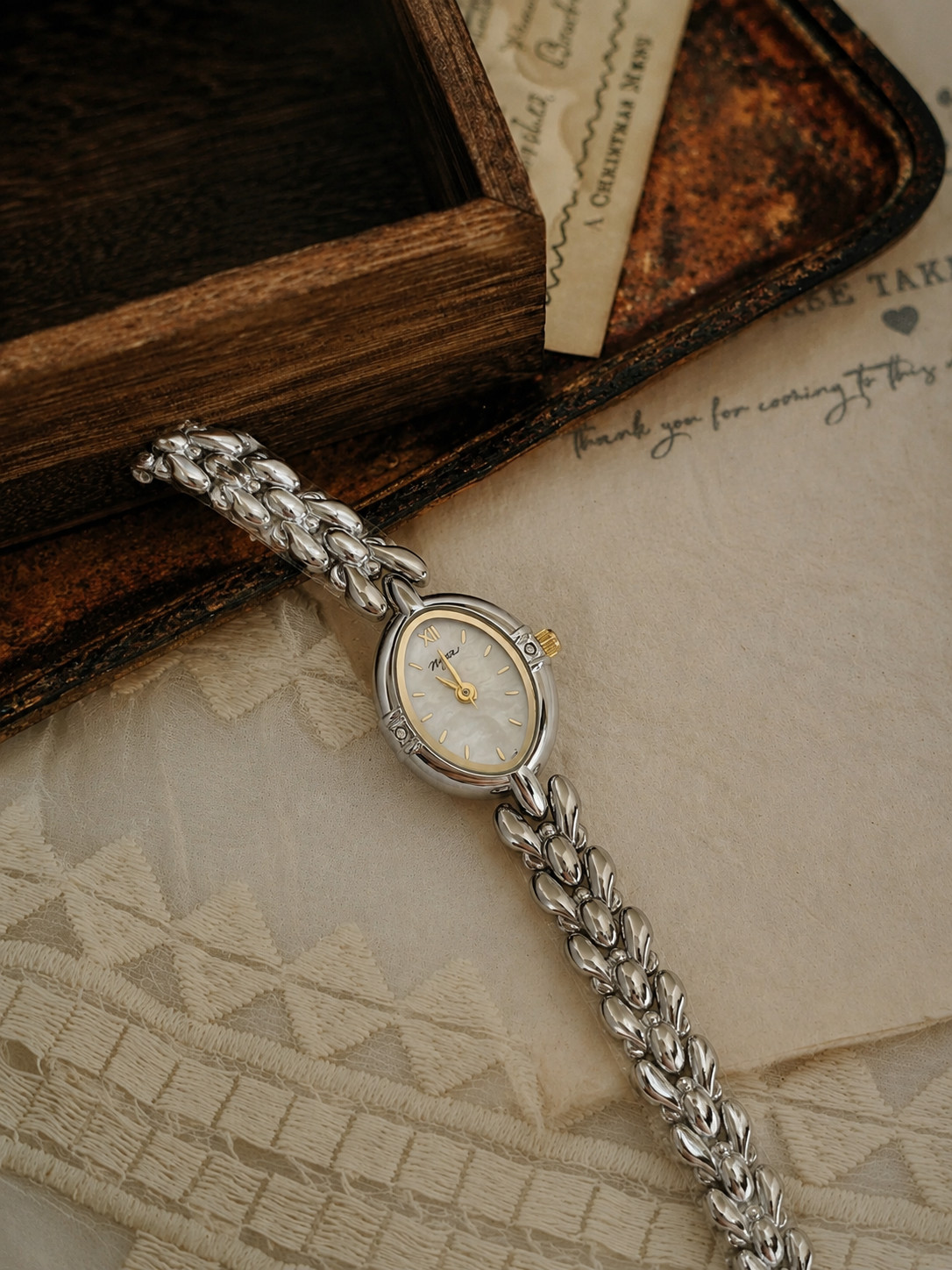 Silver French Vintage Style Unique Dainty Women’s Wrist Watch Trendy Cute Gift