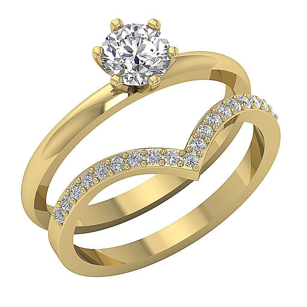 I1 G 1.10 Ct Natural Diamond 14k White Gold 11.00MM Bridal Anniversary Ring Set
