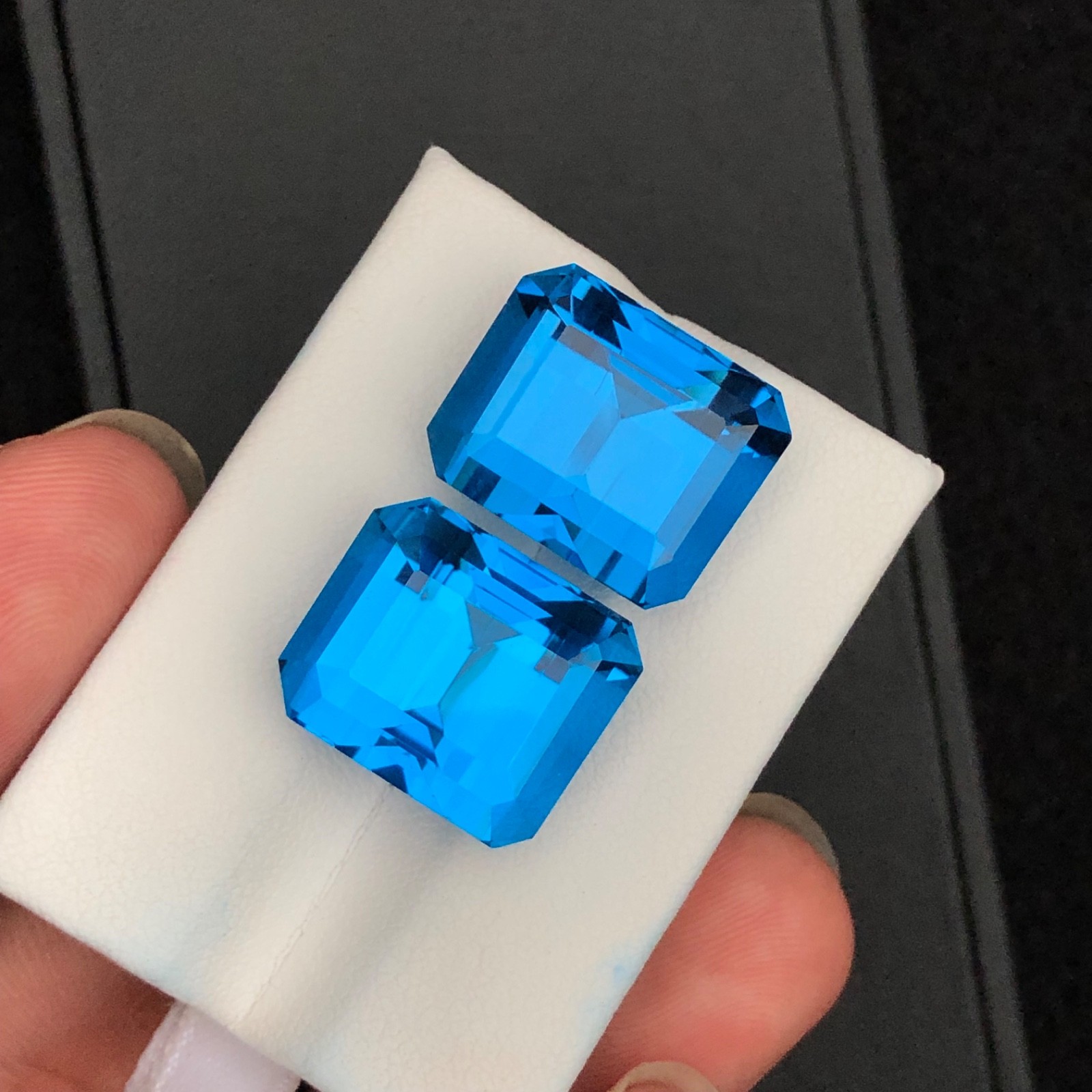 CT 43 Natural swiss blue londan topaz faceted cut Emrald octagan shape