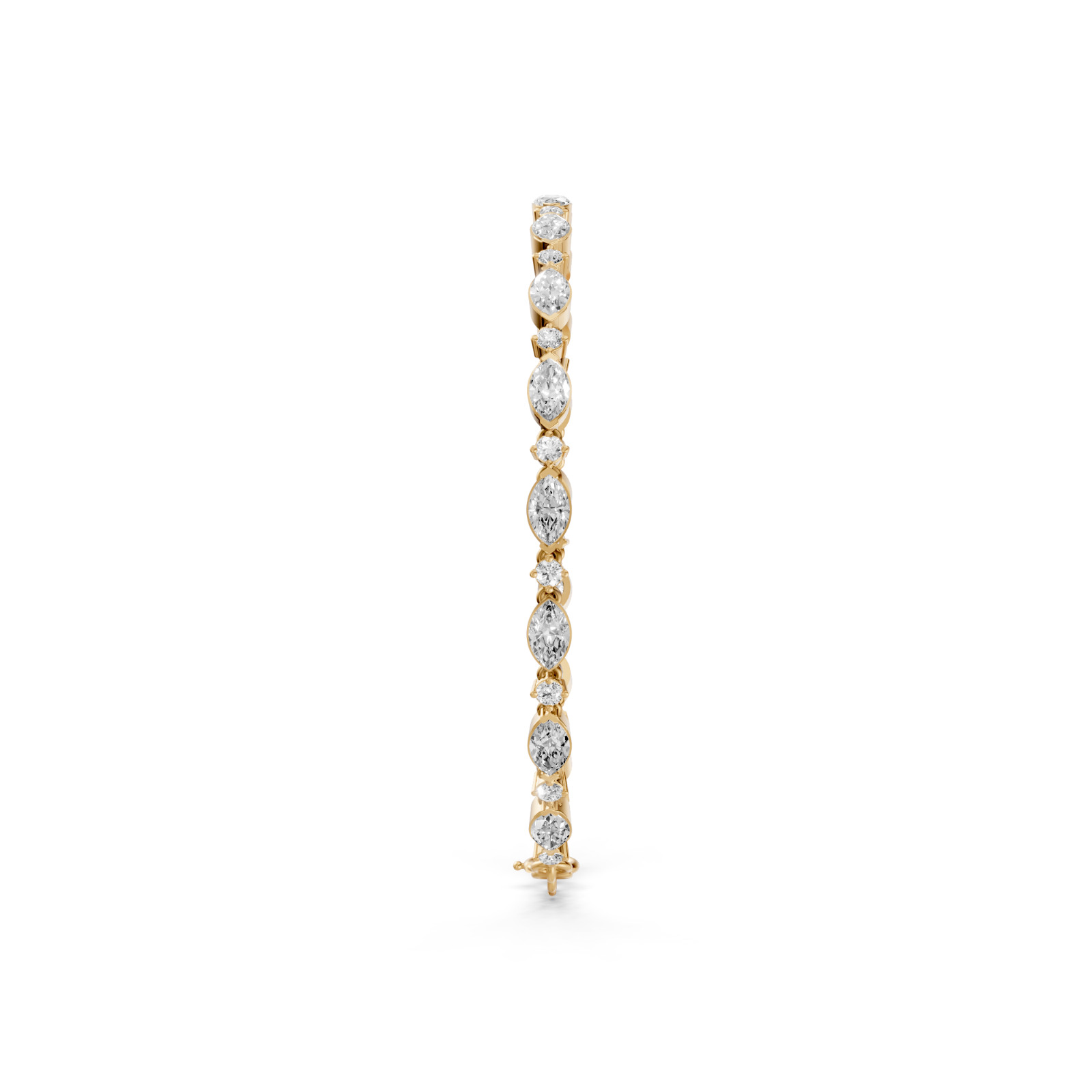 Station Chain Tennis Bracelet Marquise & Round Lab Grown Diamond