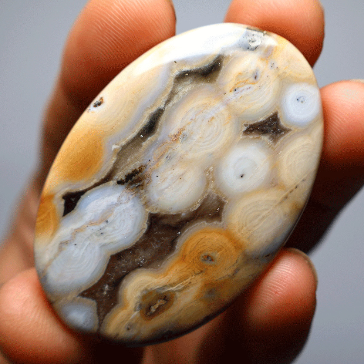 100 Cts Natural 8th Vein Ocean Jasper Hi-Grade 56mmx37mm Oval Cabochon Gemstone
