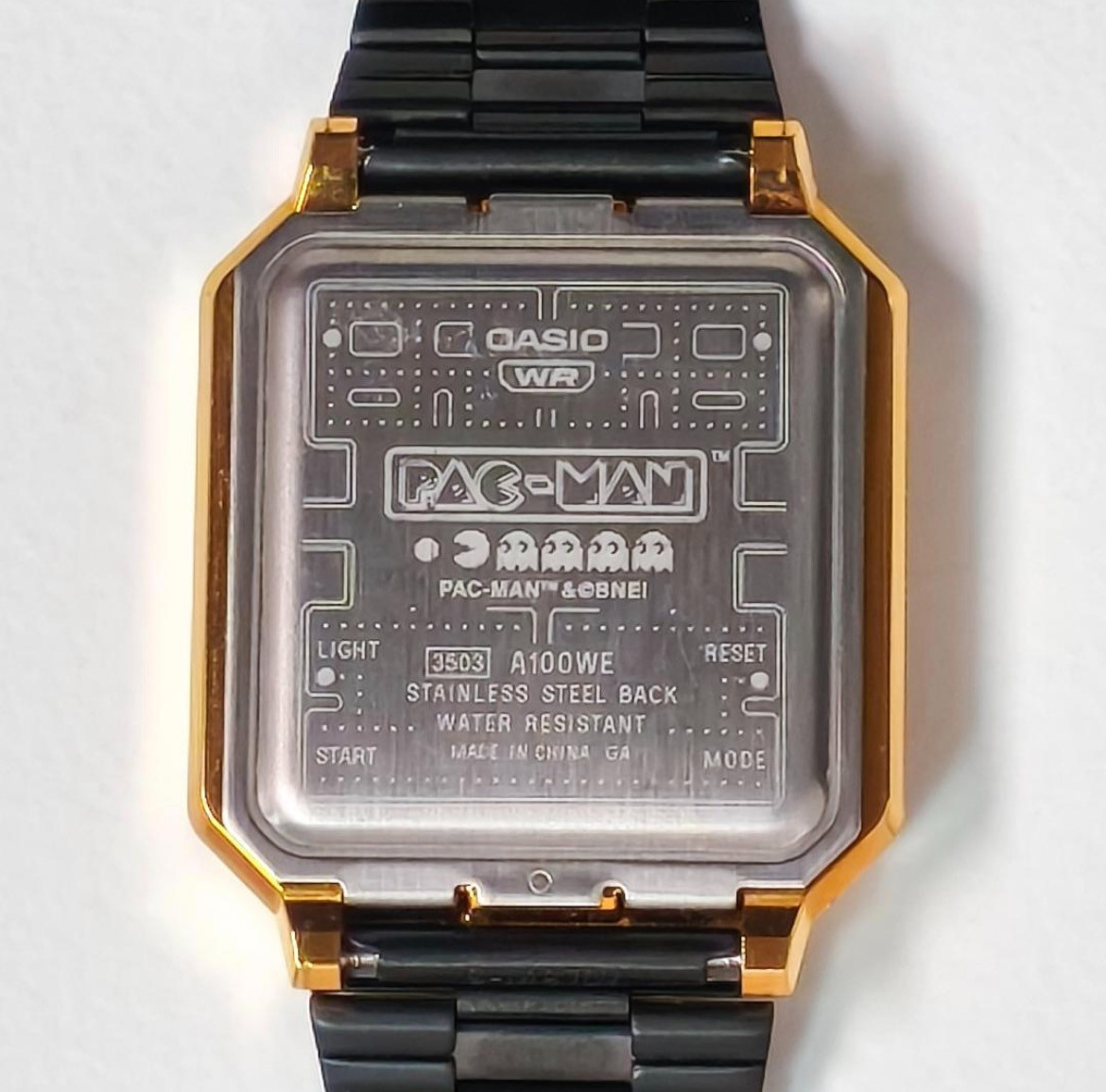 Casio Pac-Man Watch A100WEPC-1B Box Papers Complete 45th 50th Anniv From Japan