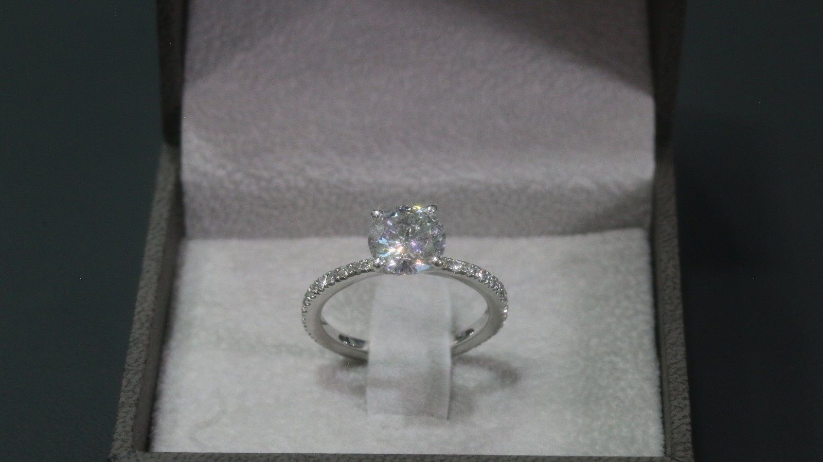 Lab Grown Round cut Diamond Wedding Ring 14K White Gold 1.46 Carat