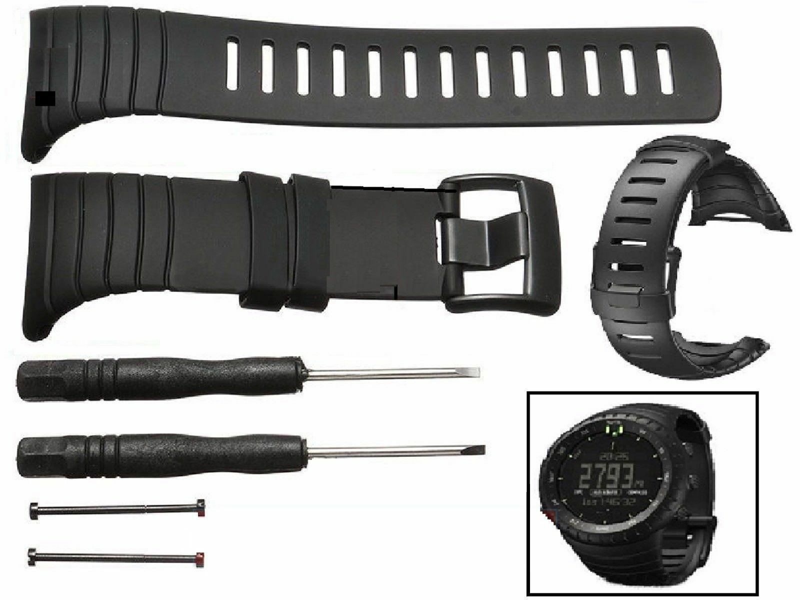 Suunto Core Strap Rubber Replacement Watch band for Suunto Core SS014993000black