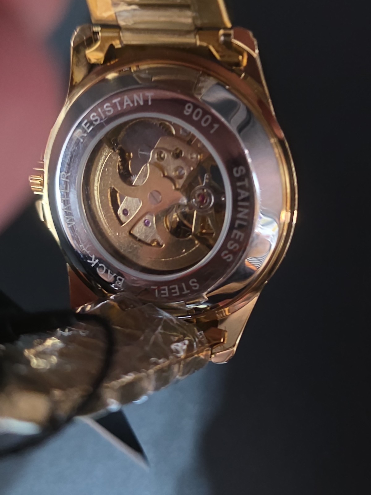 BIBI Luxury Watch Automatic Skeleton Gild Tone 9001