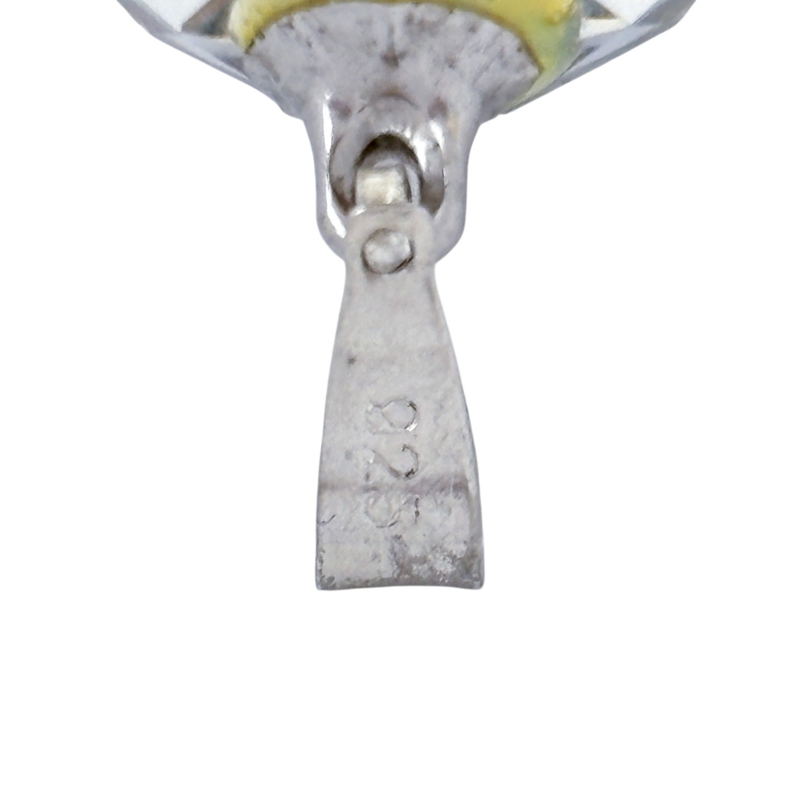 Faceted Aurora Borealis Crystal Pendant | Sterling Silver 925 Round Prism Charm