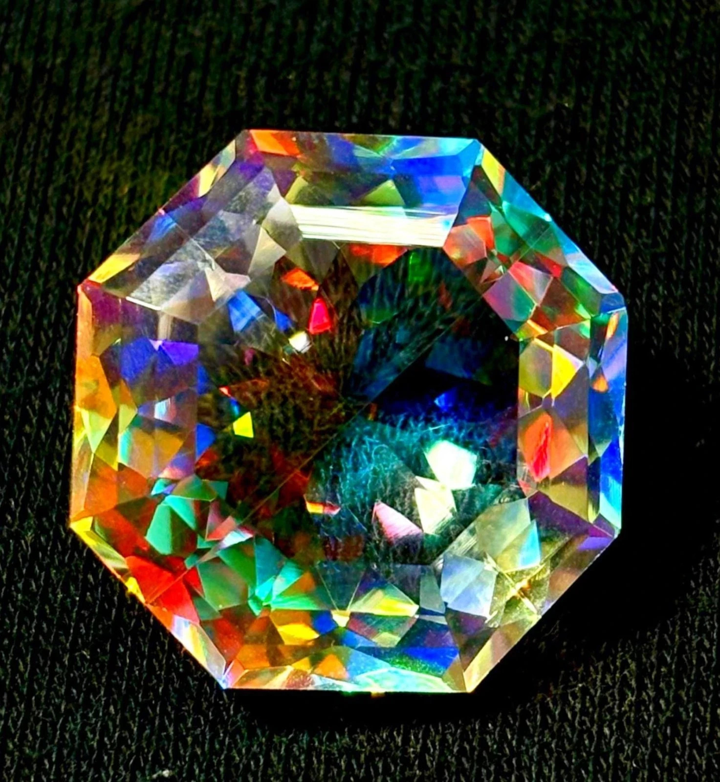 Rainbow Color Octagon Cut 100 Ct Natural Mystic Topaz Loose Gemstone