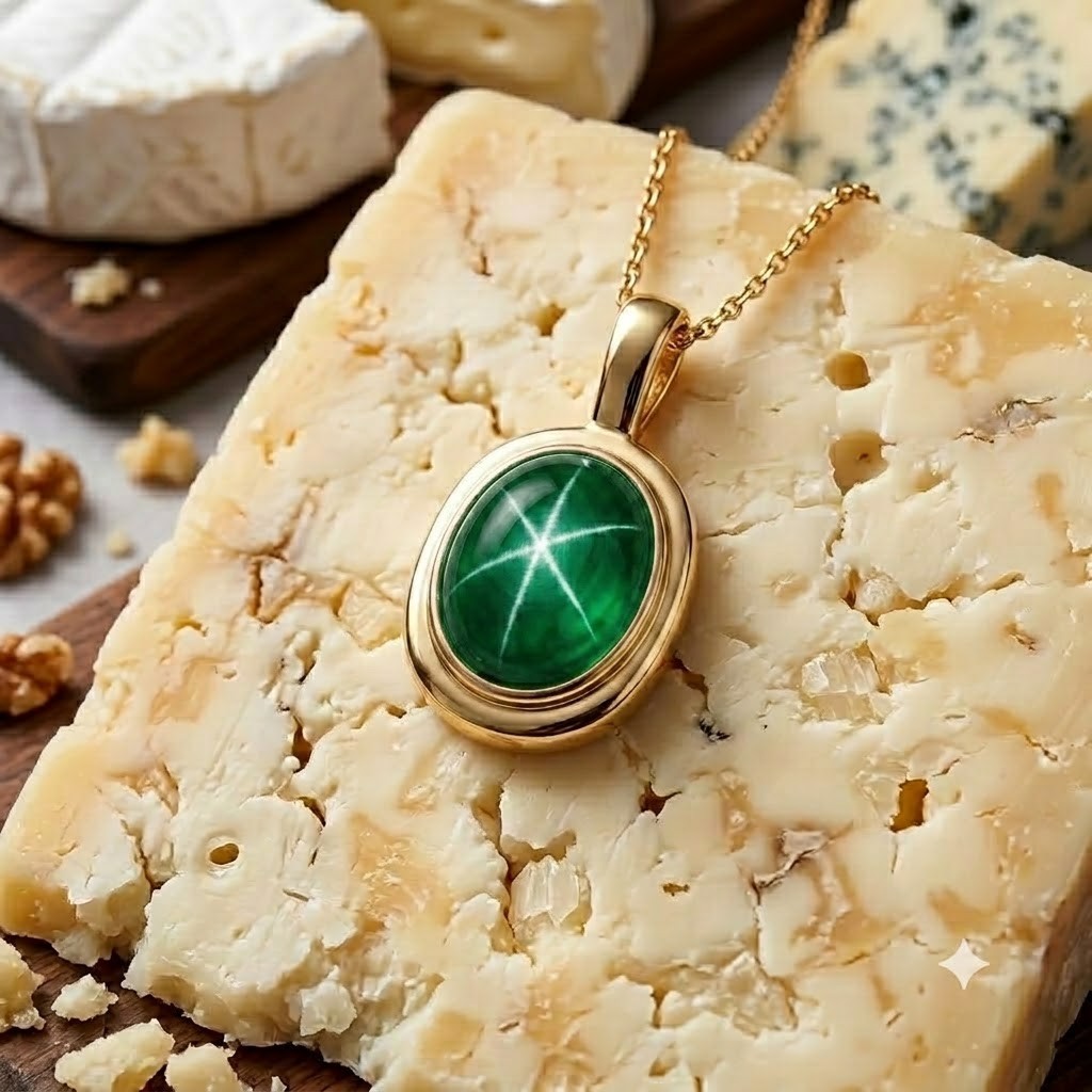 Green Star Sapphire Pendant Oval Gemstone 925 Sterling Silver Six Ray Gemstone