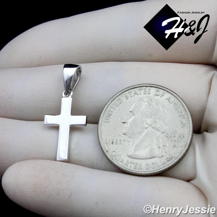 MEN WOMEN SOLID 925 STERLING SILVER PLAIN SIMPLE SMALL CROSS CHARM PENDANT*SP573