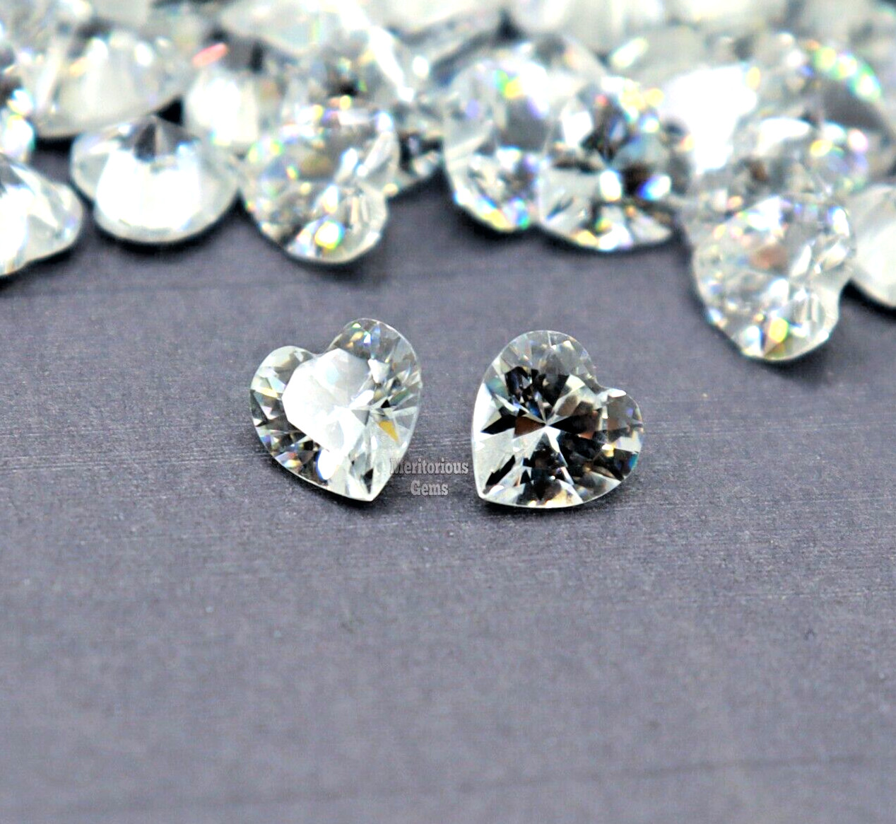 White Sapphire 10 Pcs Natural Loose Gemstone 6mm (8-9CT) Gemstone Heart Shape
