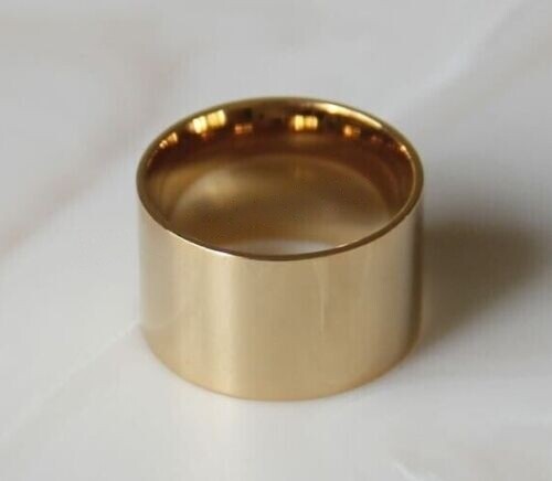 New Arrival Cigar Band Yellow Brass Wide Thick Handmade Making Jewelry Ring