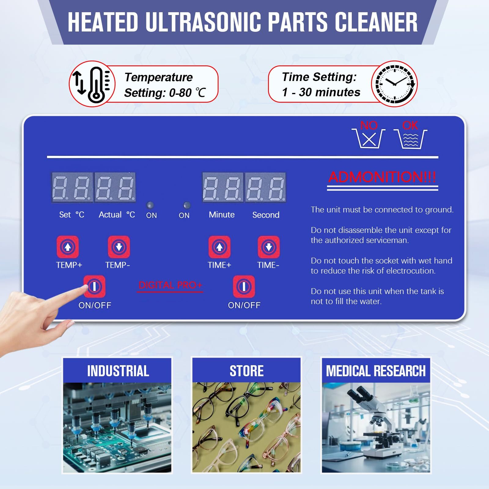 2L Ultrasonic Carburetor Cleaner Machine, Industrial Ultrasonic Parts Cleaner…
