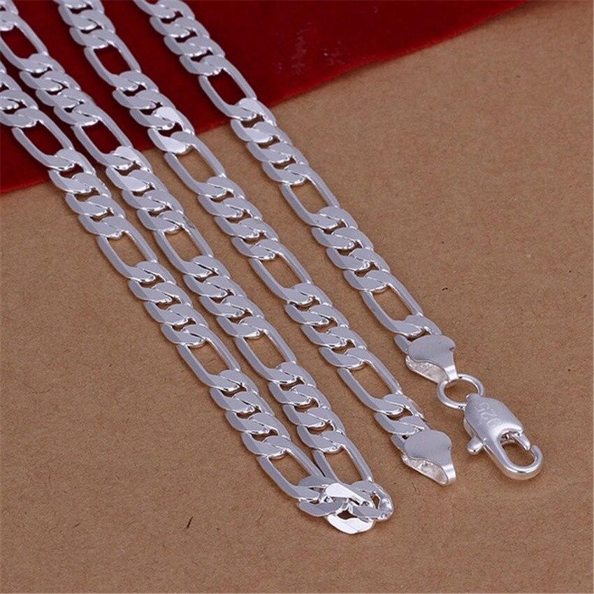 Collar Cadena De Plata 925 Para Mujeres Hombres De Alta Calidad De Moda Regalo