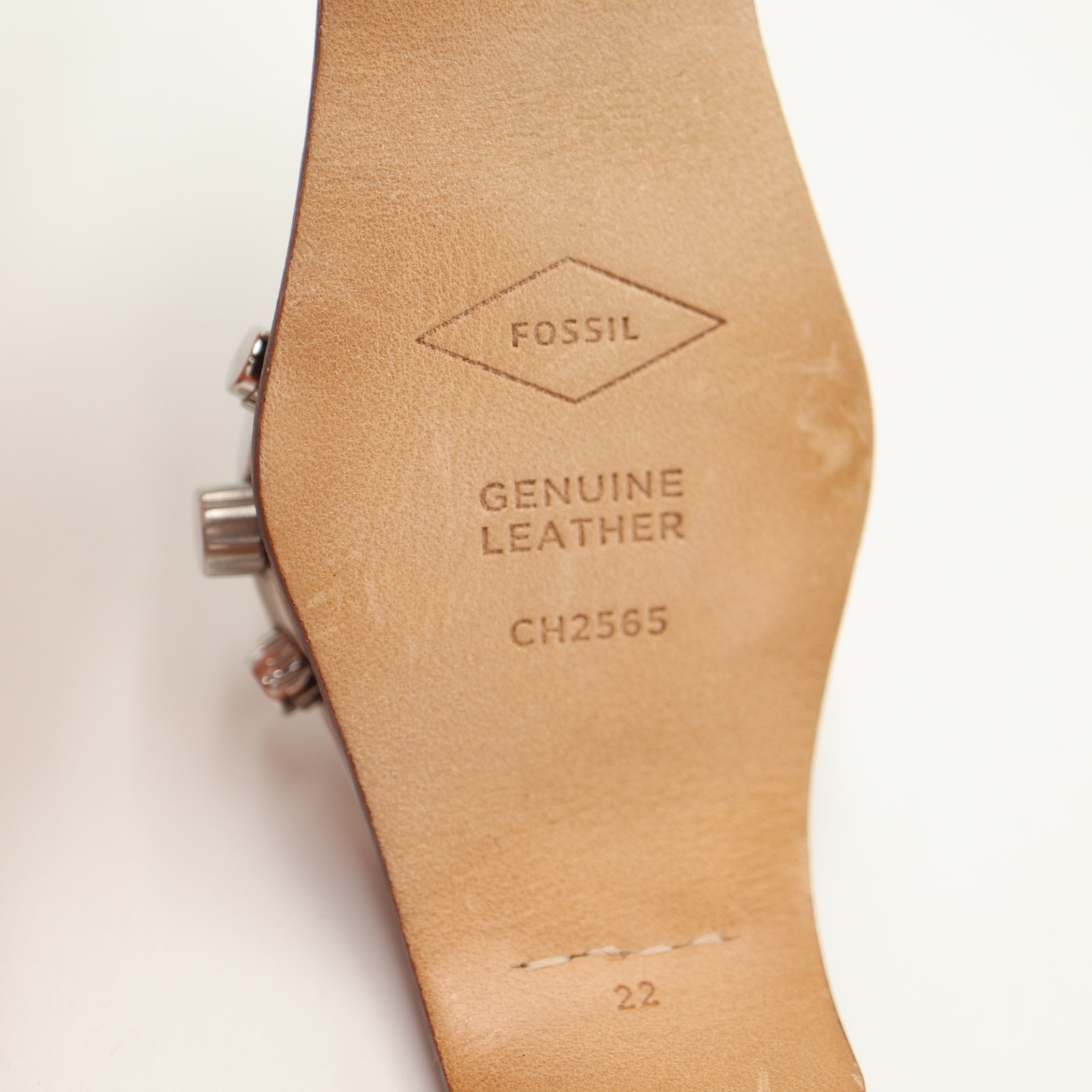 Fossil Coachman Mens Brown 45mm Watch Wood Grain Subs Leather Cuff w New Battery