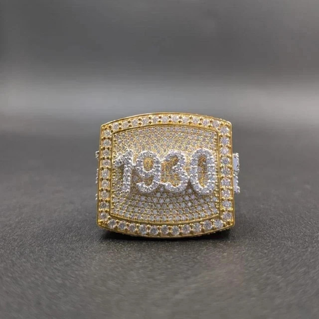 5TCW Round Cut Lab Created Diamond Custom Number Ring 14k Two Tone Gold Plated