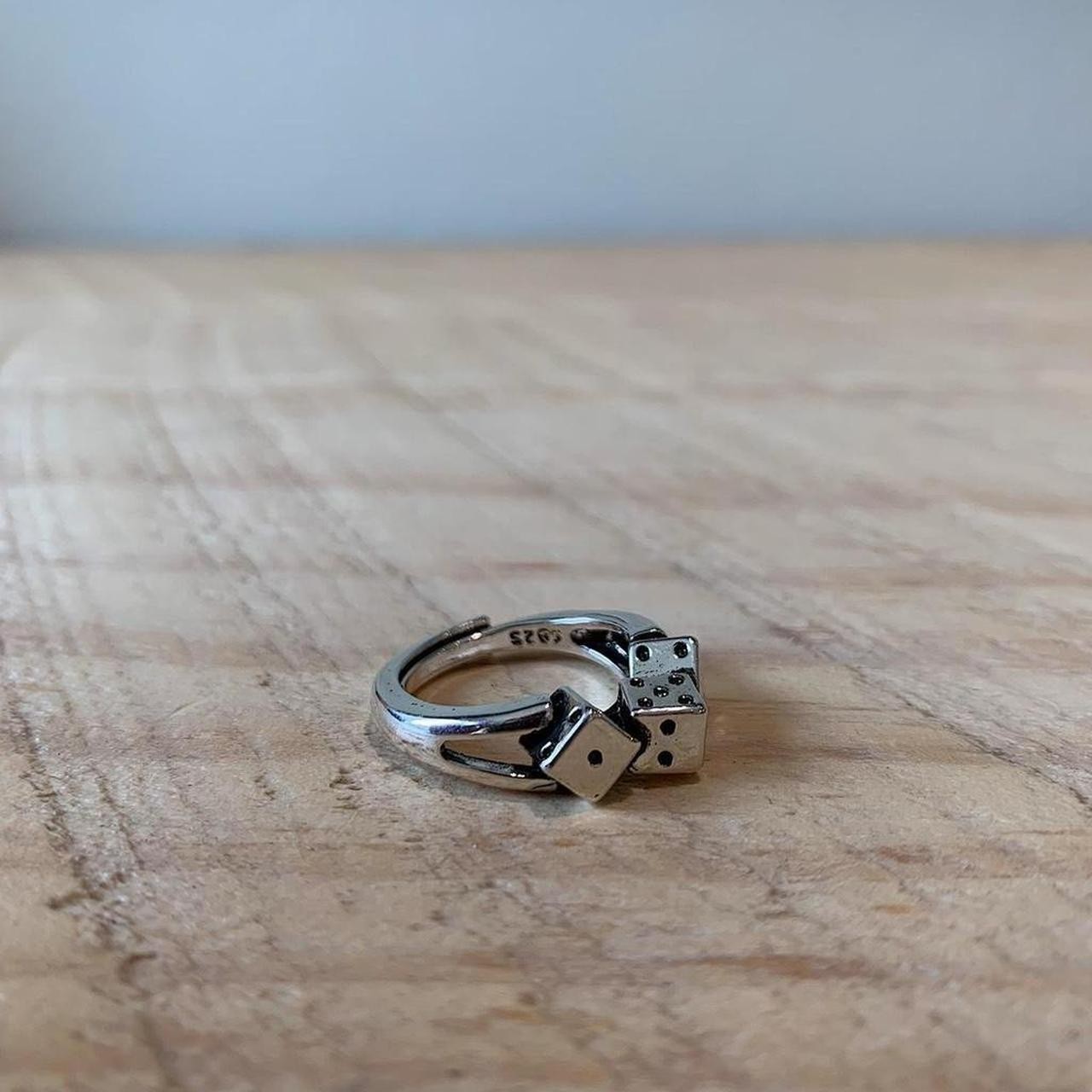Y2K Grunge Vintage Style Silver Multi Dice Ring